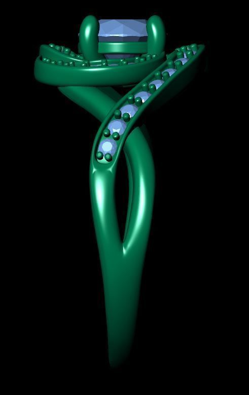 Spiral Ring 3D printable model 3D print model_8