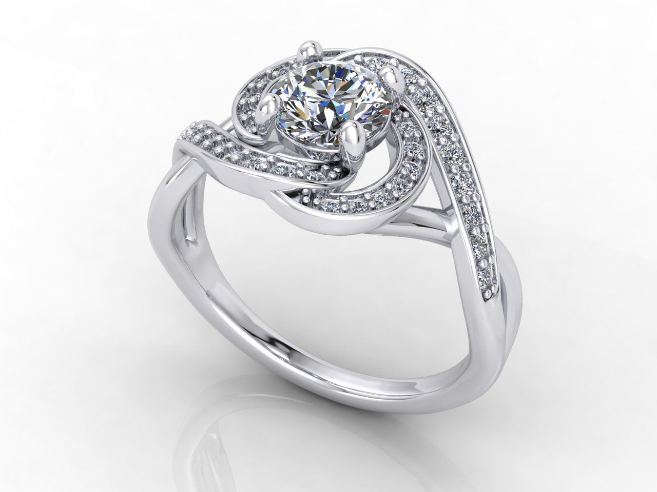 Spiral Ring 3D printable model 3D print model_2