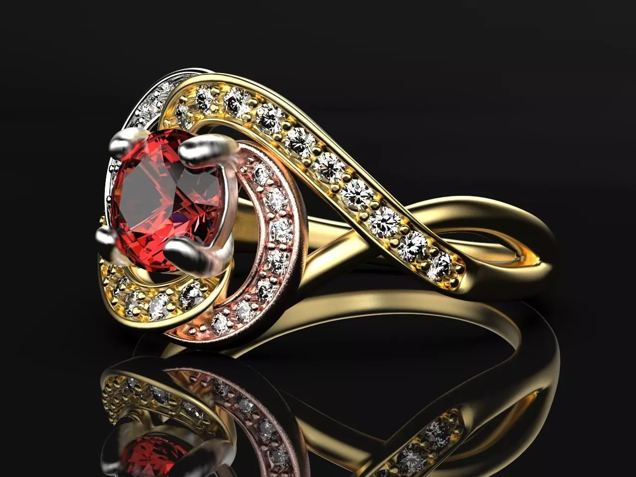 Spiral Ring 3D printable model 3D print model_0