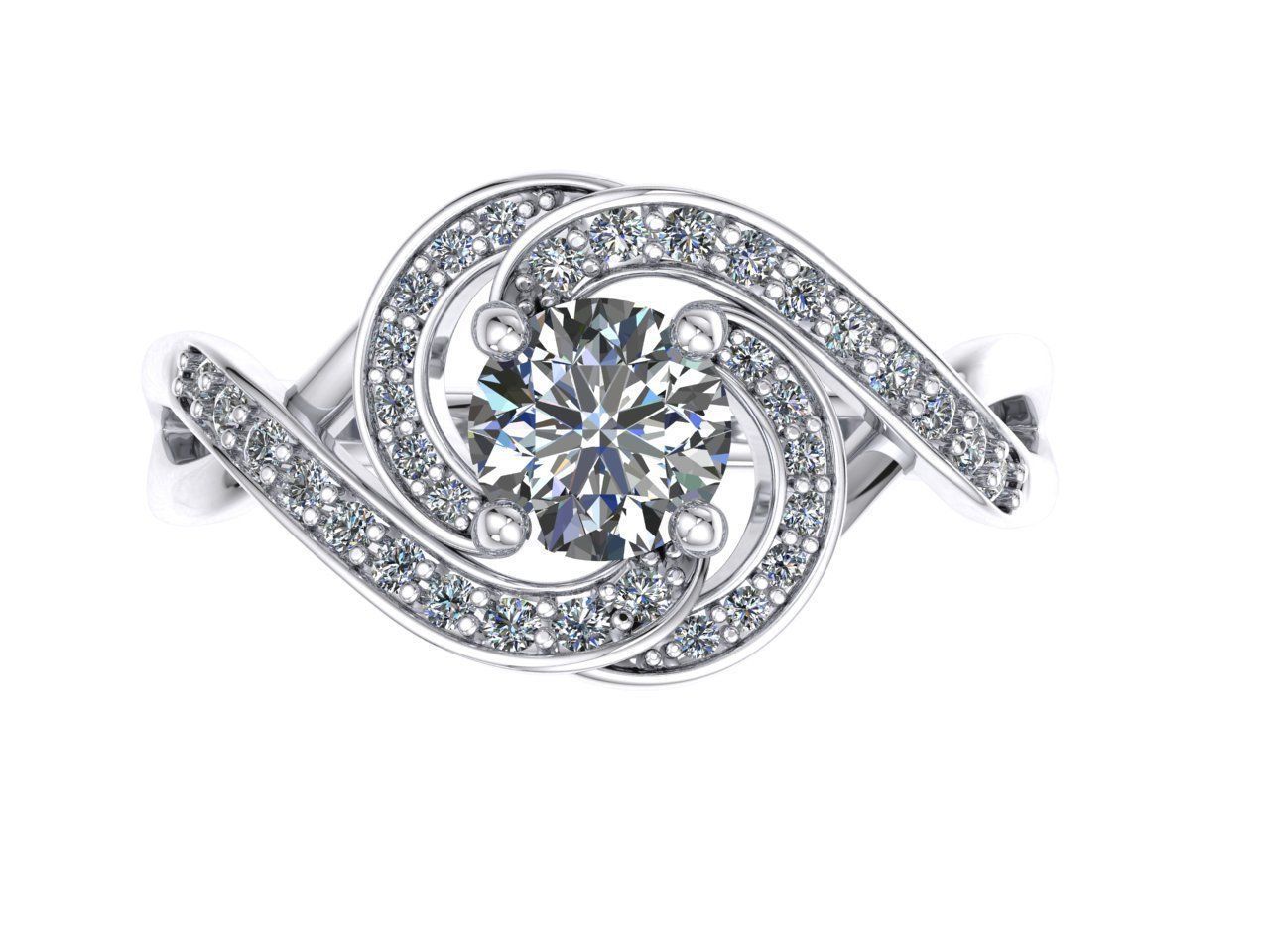 Spiral Ring 3D printable model 3D print model_3