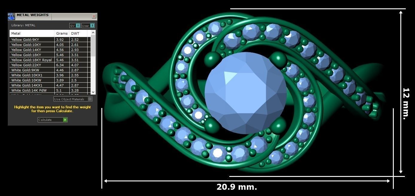 Spiral Ring 3D printable model 3D print model_6