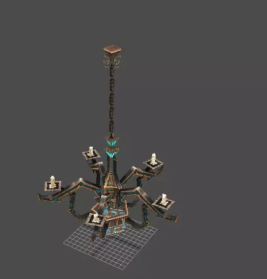 Game Arena test scenario model - chandeliers 01 3D model_0