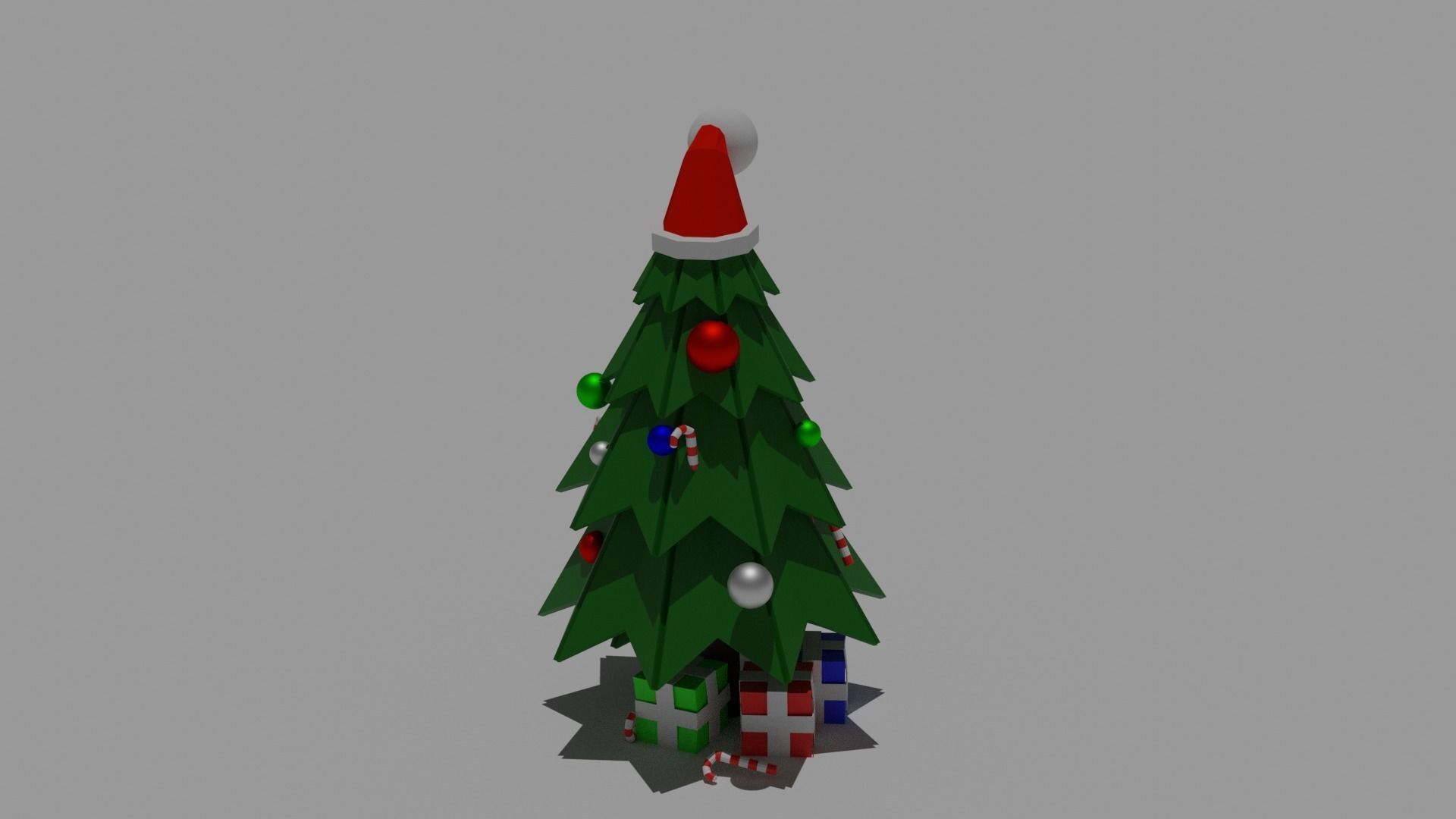 Christmas Tree Low-poly 3D model_1