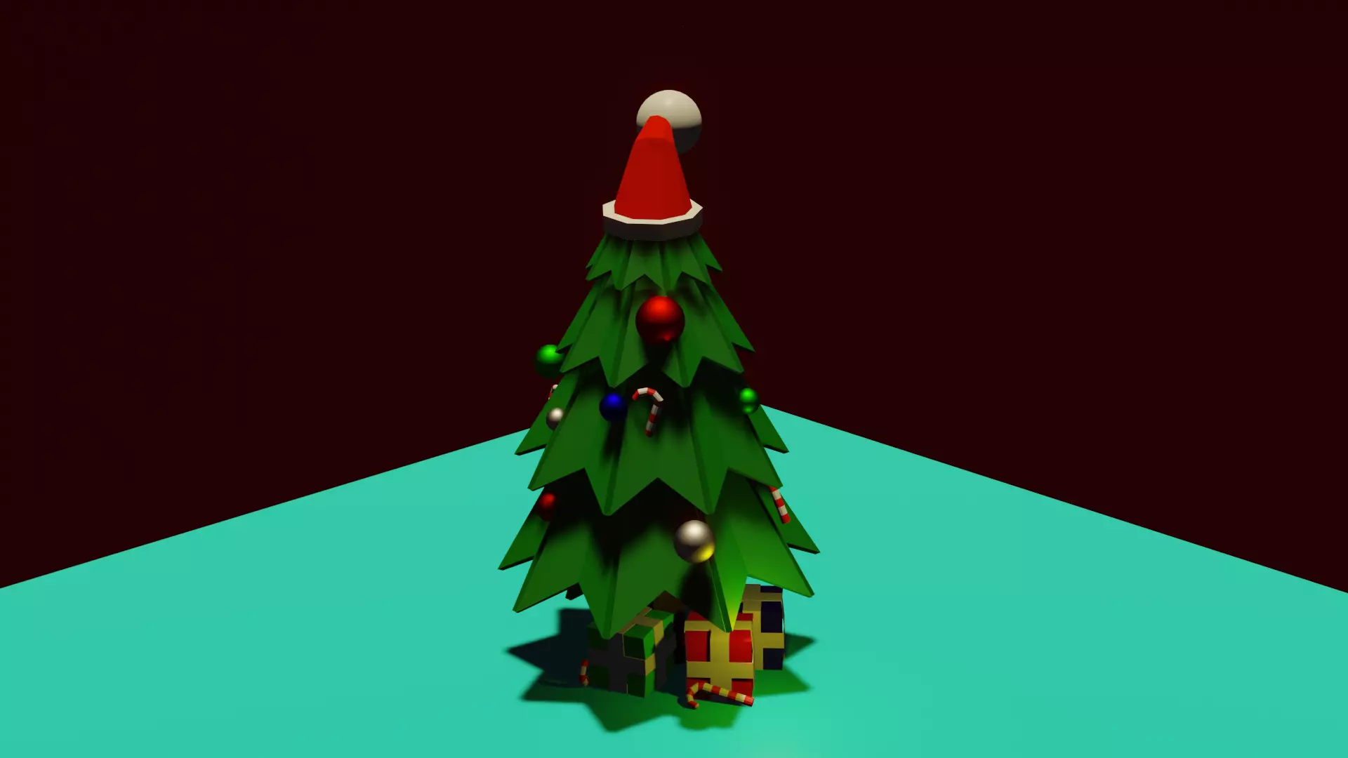 Christmas Tree Low-poly 3D model_0
