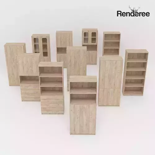 Wooden Cabinet Set 3