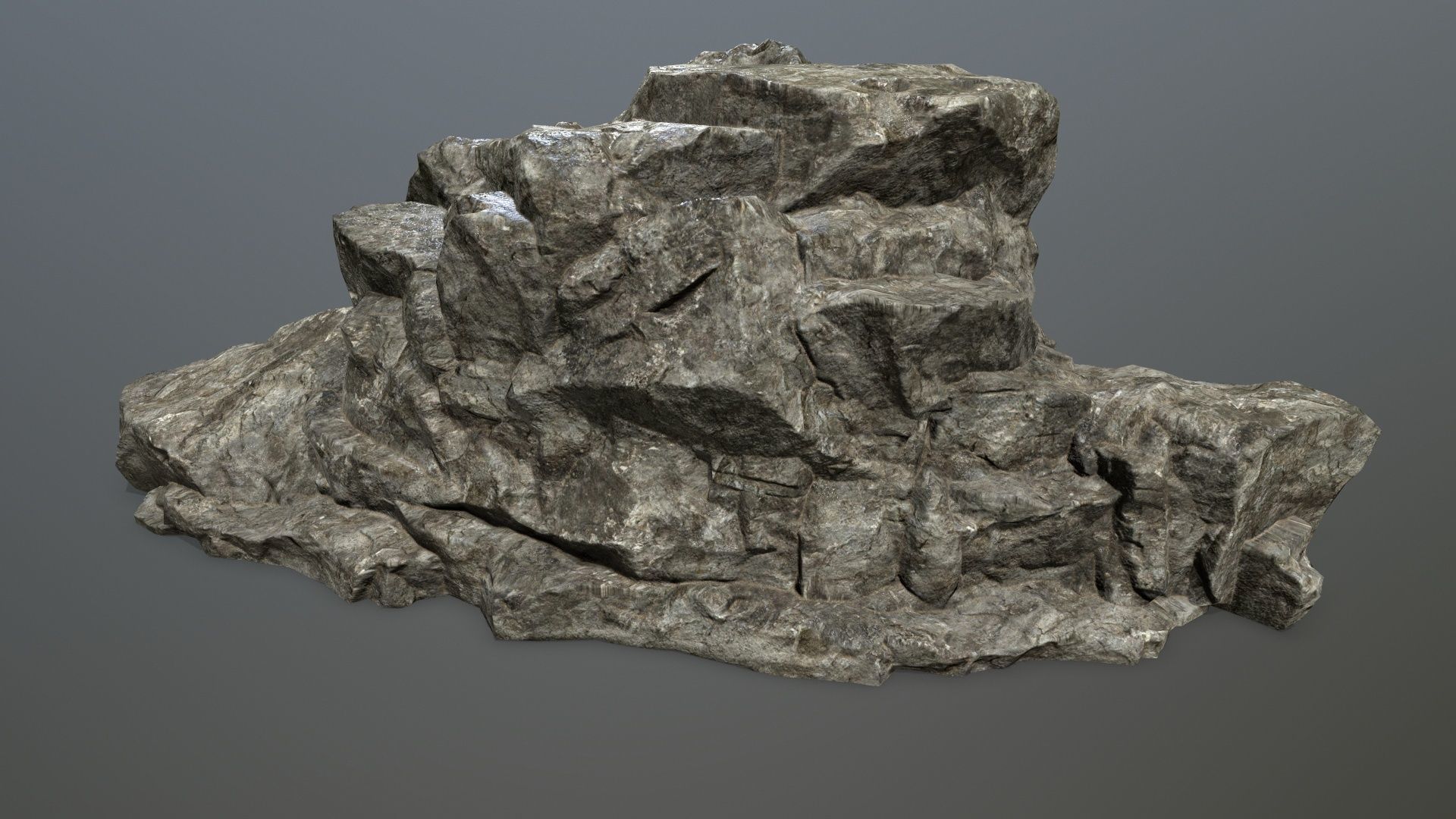 cliff rocks Low-poly 3D model_18
