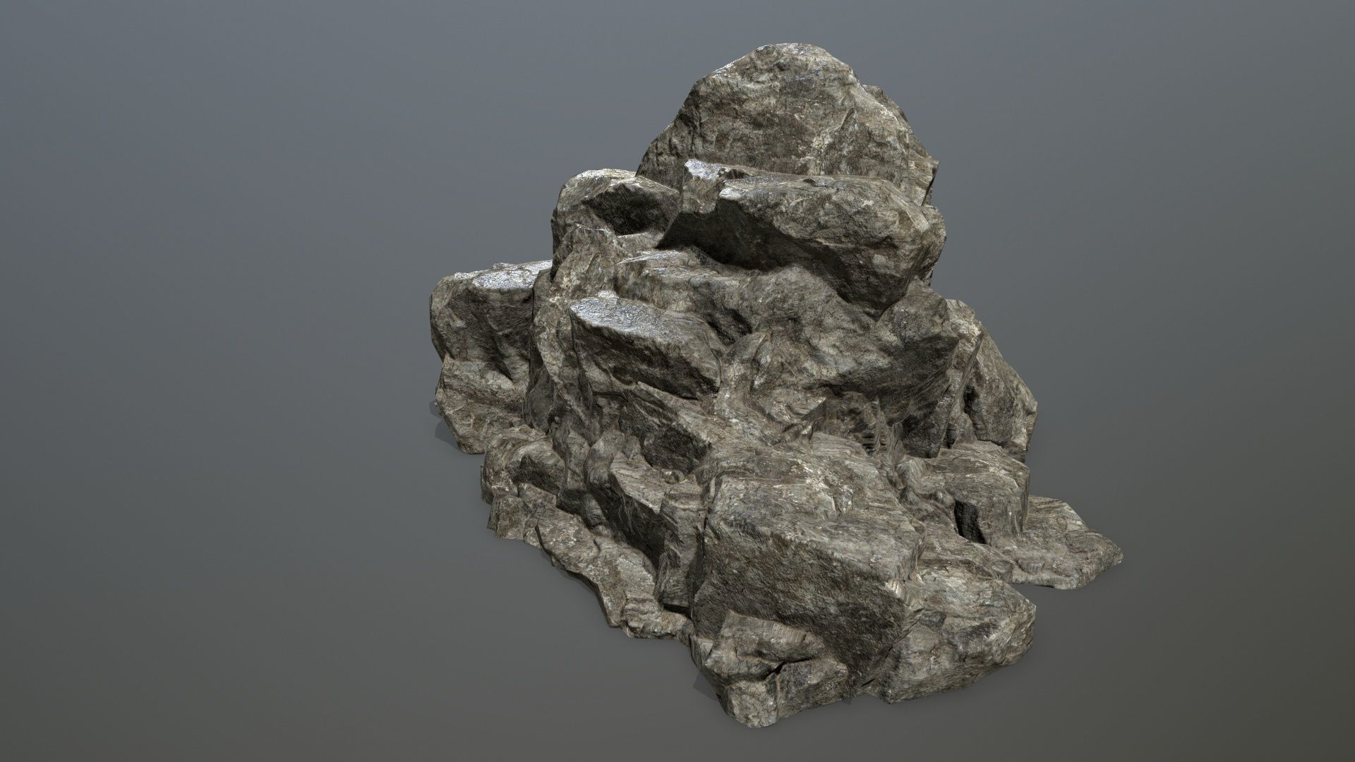 cliff rocks Low-poly 3D model_21