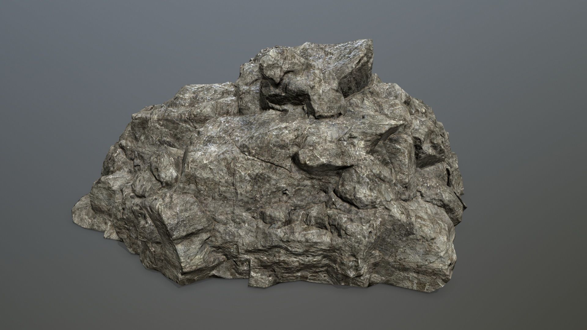 cliff rocks Low-poly 3D model_8