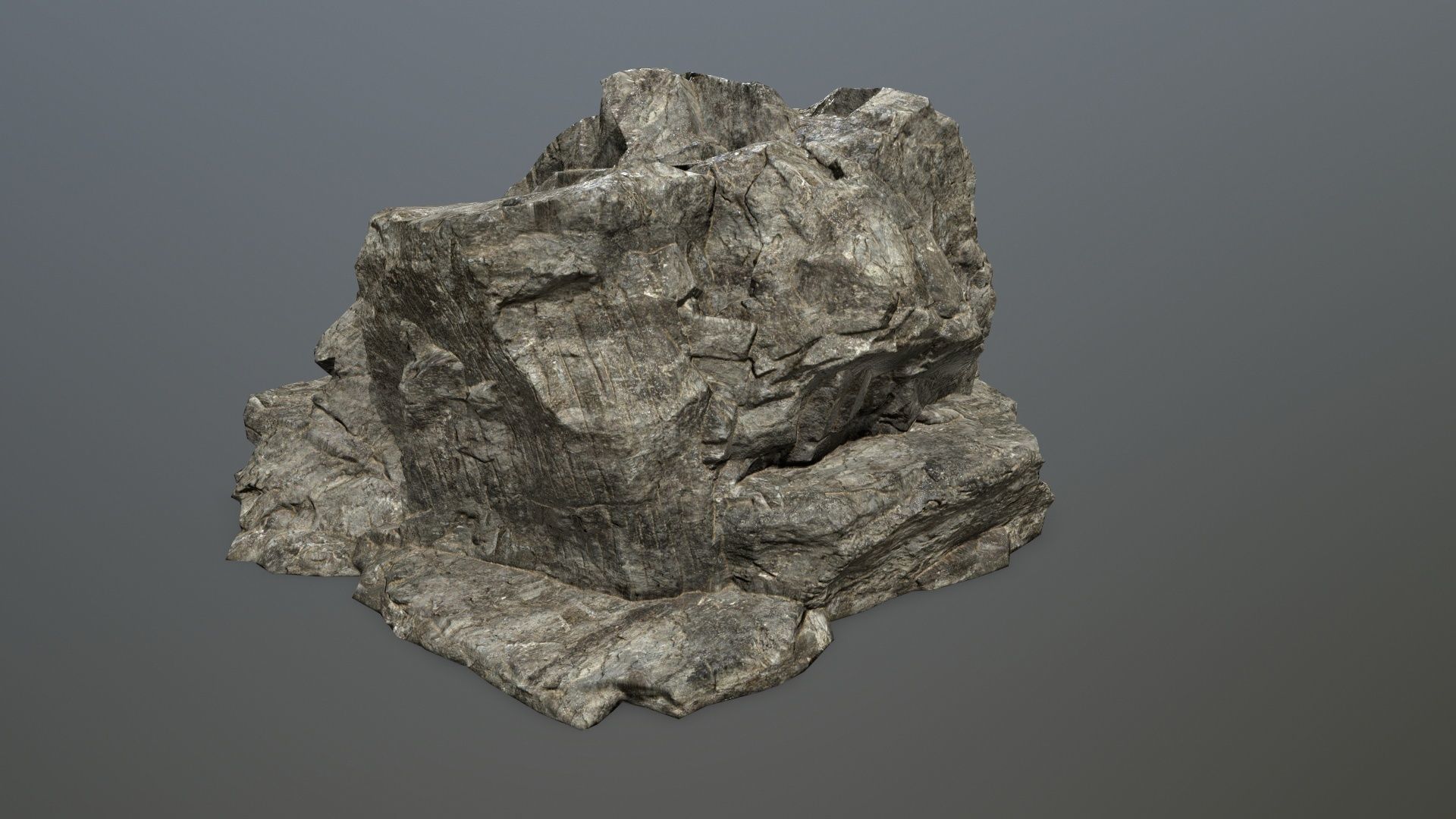 cliff rocks Low-poly 3D model_4
