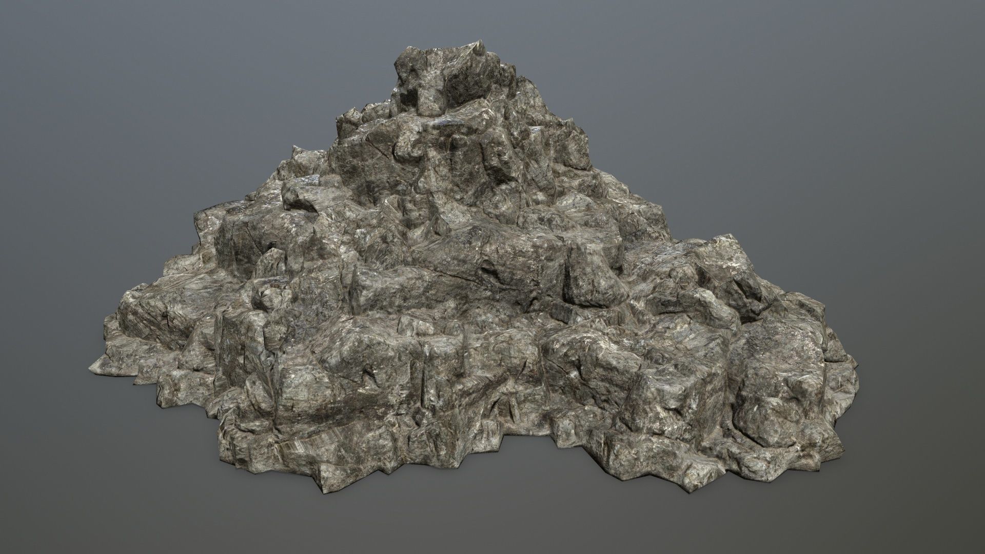 cliff rocks Low-poly 3D model_6