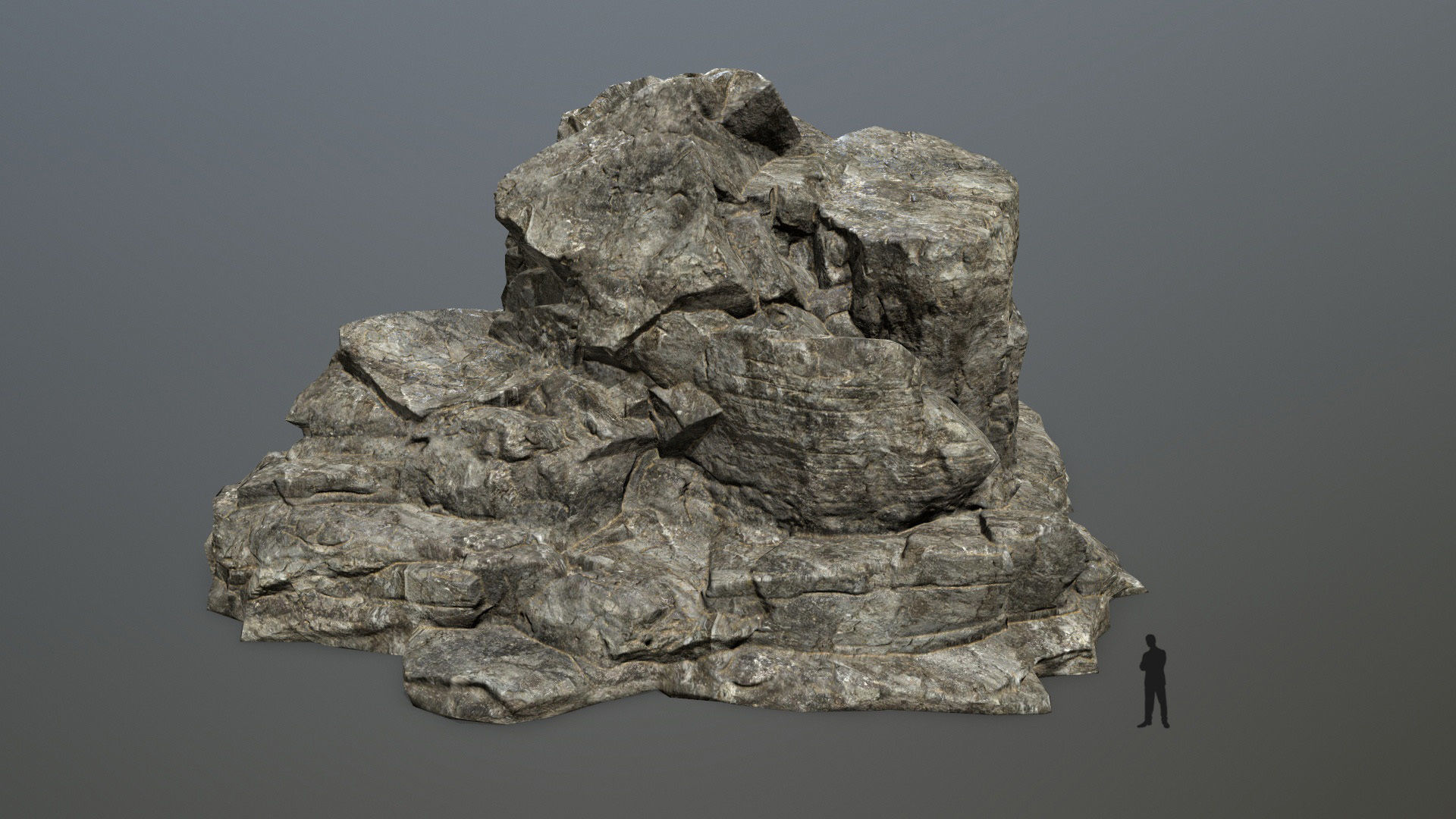 cliff rocks Low-poly 3D model_1