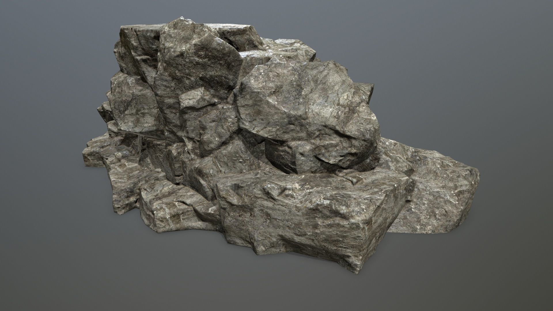 cliff rocks Low-poly 3D model_16