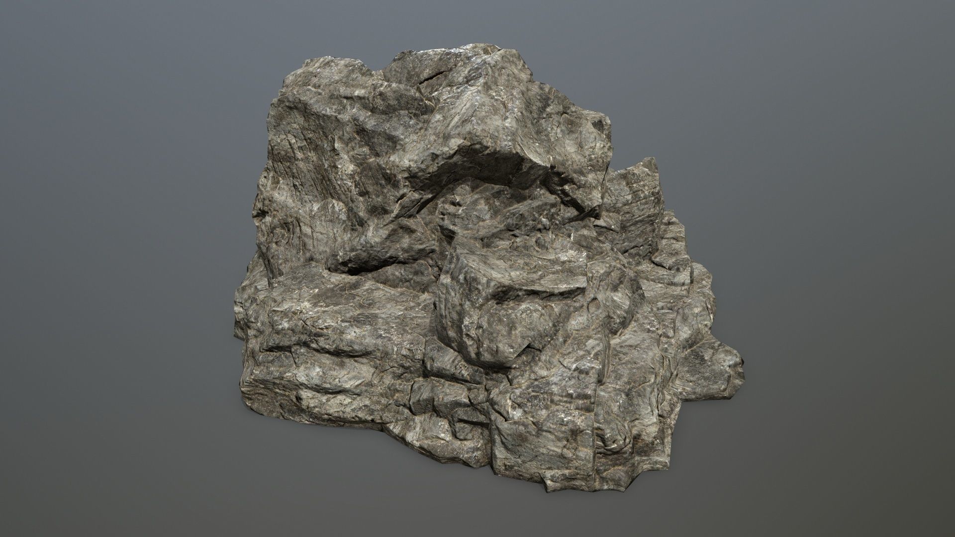 cliff rocks Low-poly 3D model_2