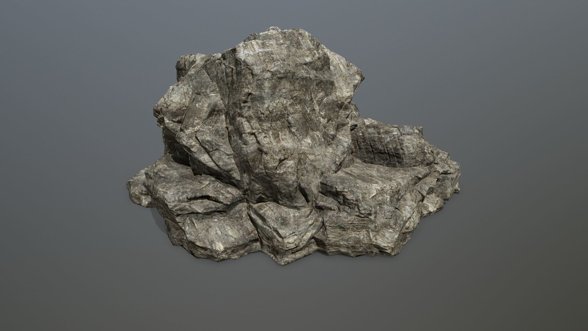 cliff rocks Low-poly 3D model_3