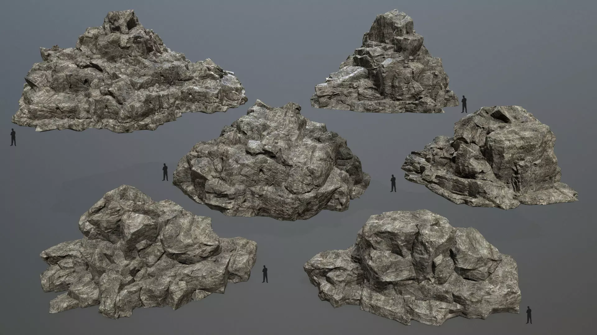 cliff rocks Low-poly 3D model_0
