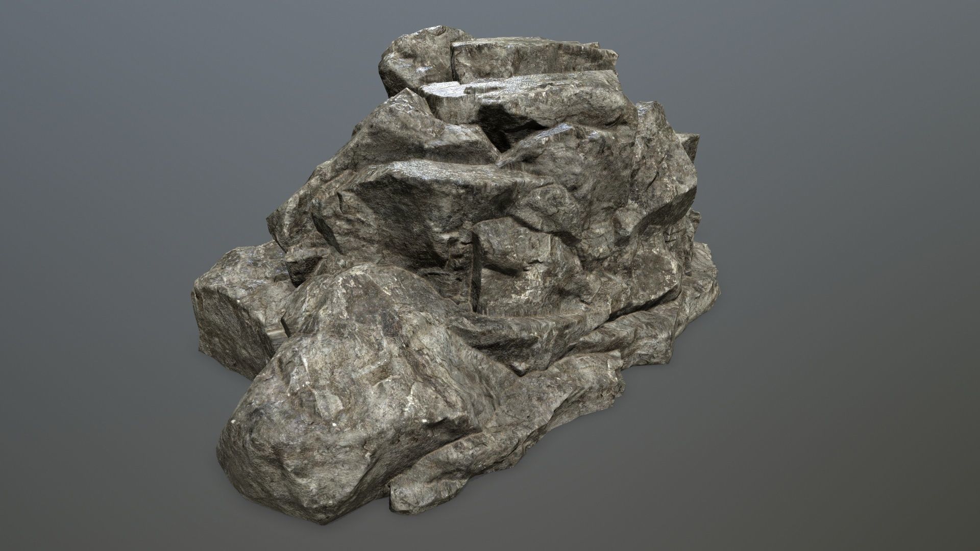 cliff rocks Low-poly 3D model_17