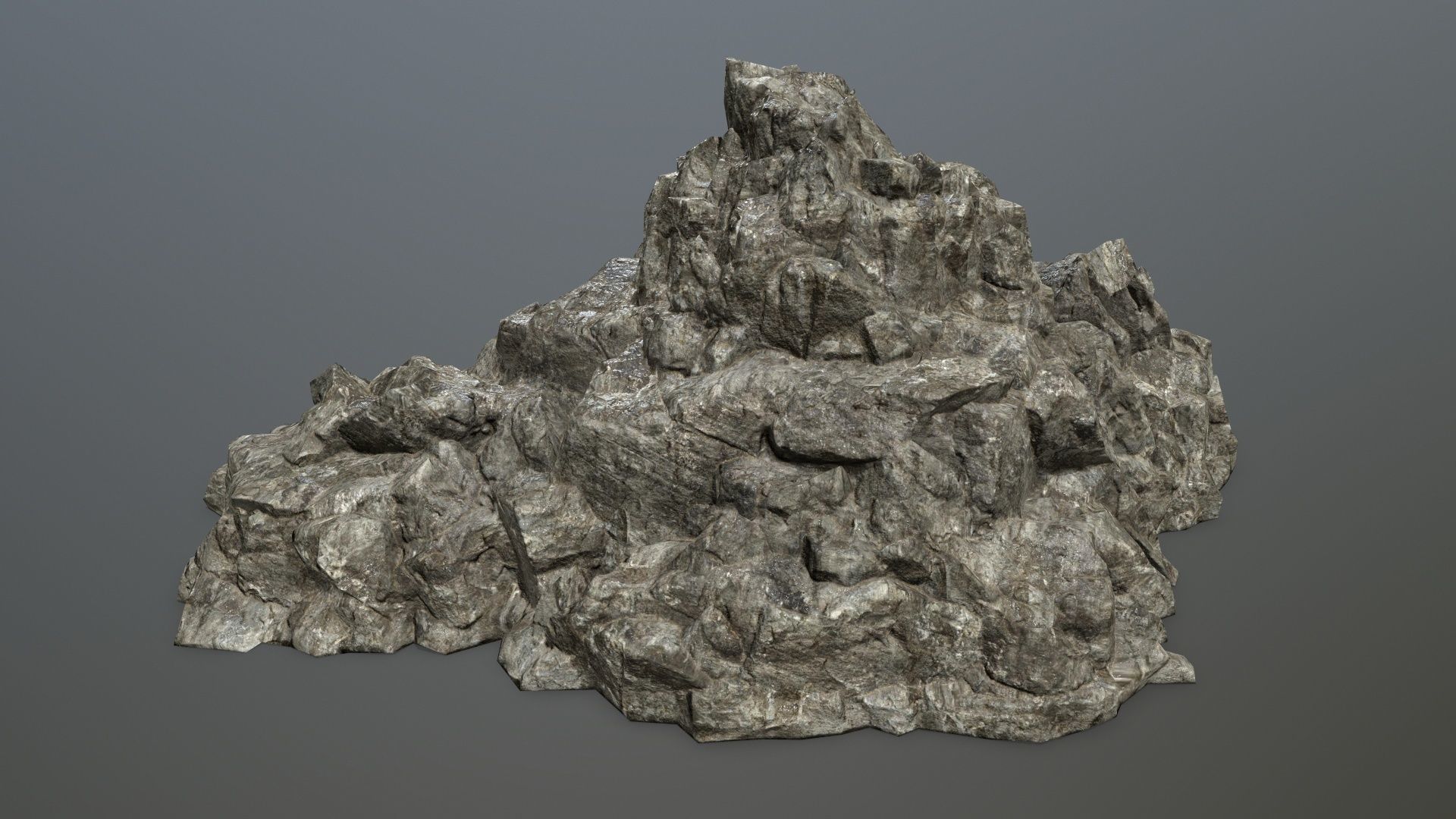 cliff rocks Low-poly 3D model_5