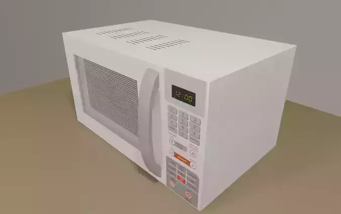 White Microwave - Asset - Microondas Branco Low-poly 3D model