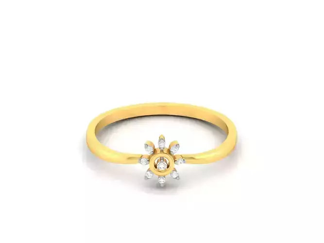 Women Flower Band Ring 3dm render detail 3D print model