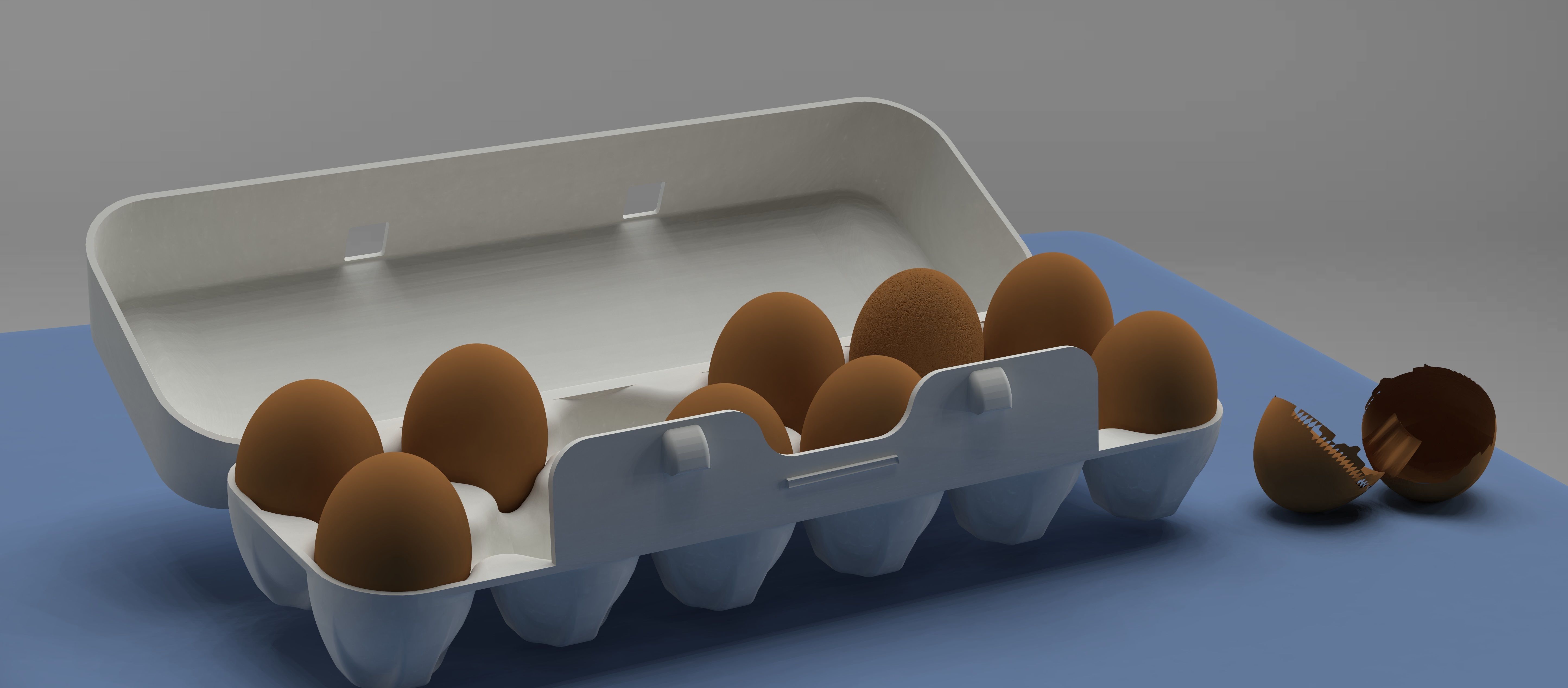 EGG DOZEN CARTON OPEN AND CLOSE  3D model_4