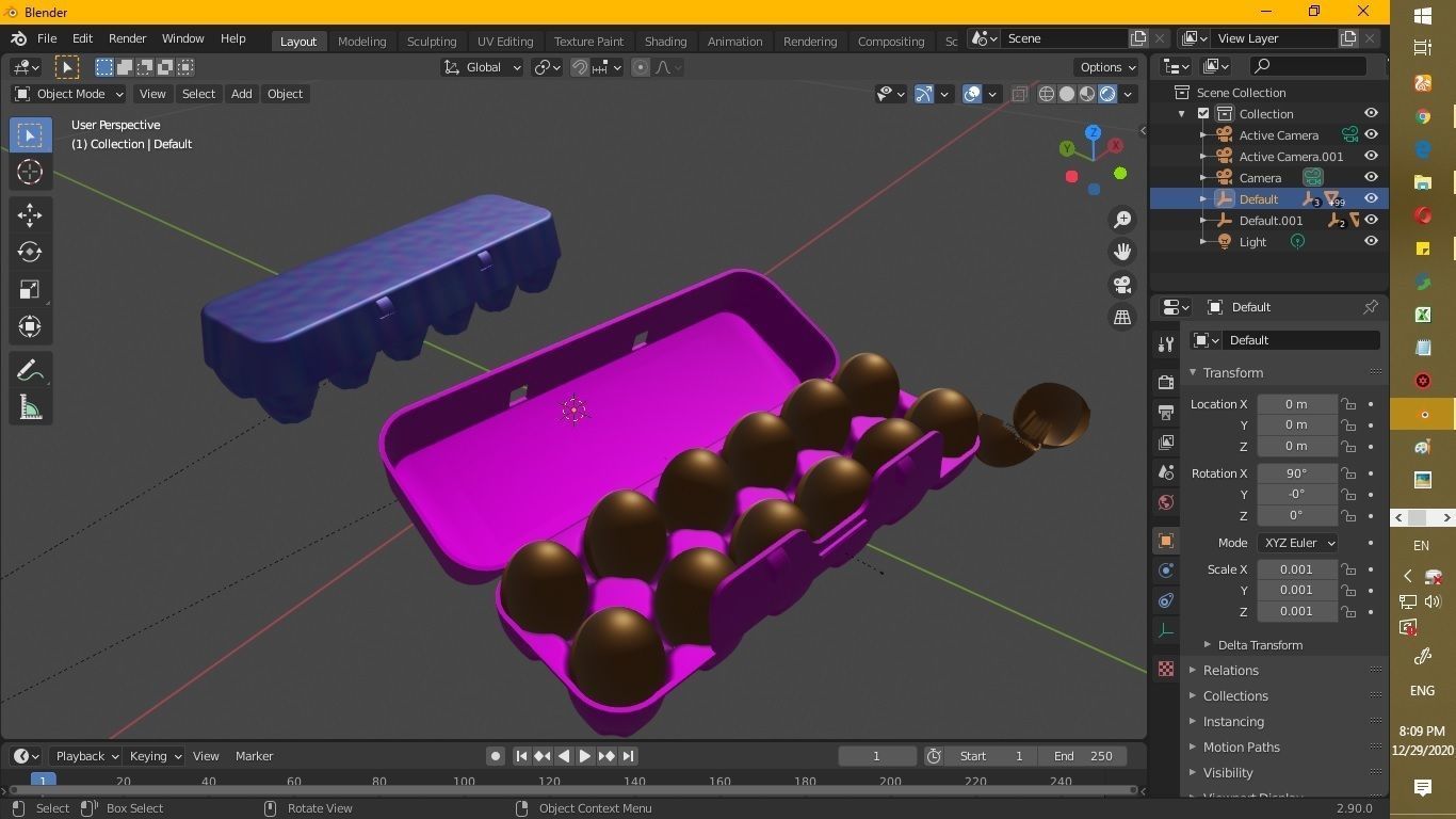 EGG DOZEN CARTON OPEN AND CLOSE  3D model_9