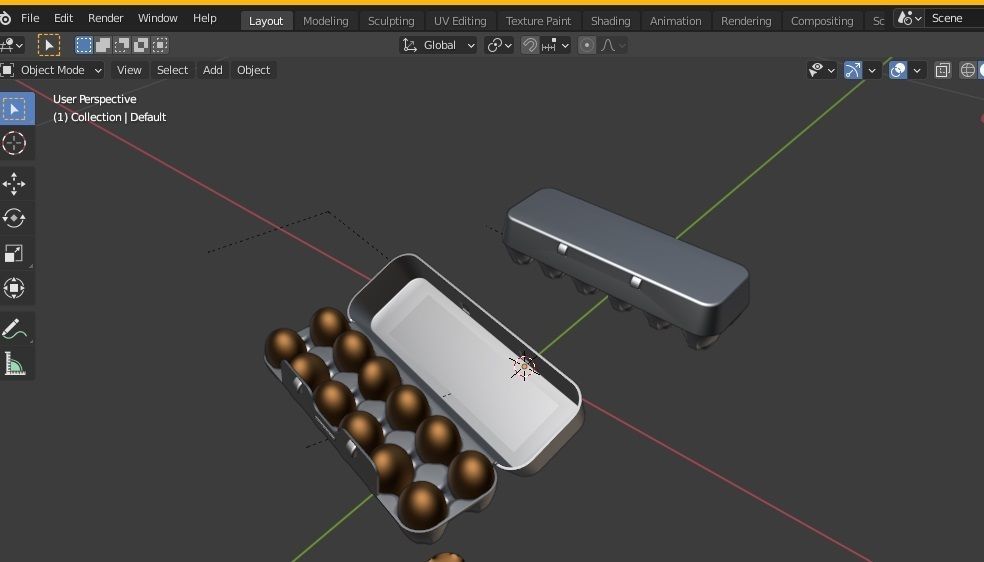 EGG DOZEN CARTON OPEN AND CLOSE  3D model_8
