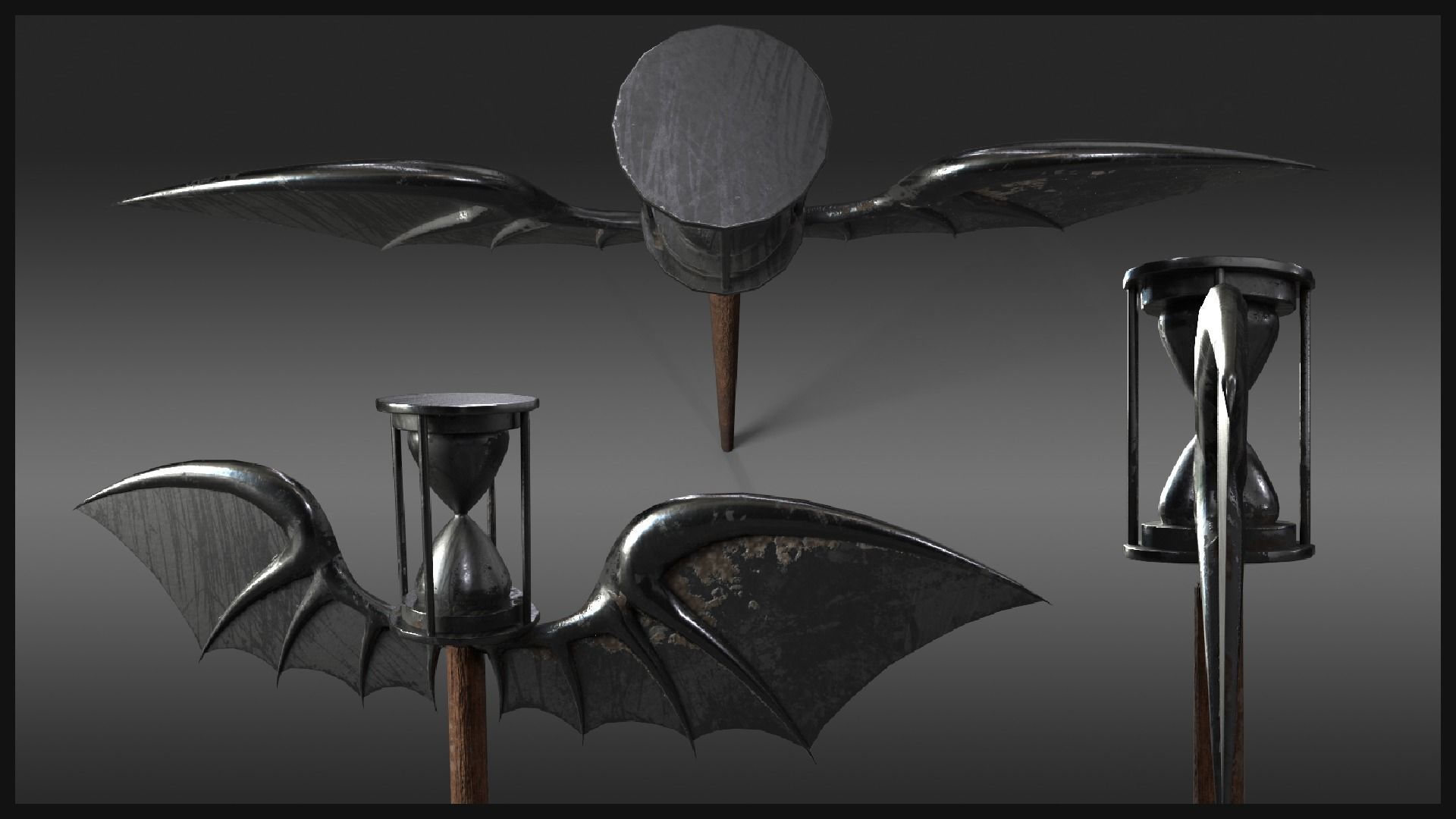 Plague Doctor Cane Low-poly 3D model_1