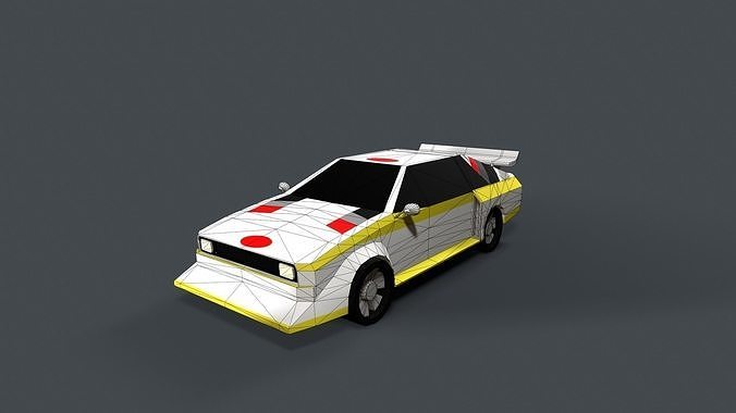 Audi Quattro Inspired Group B rally car Low-poly 3D model