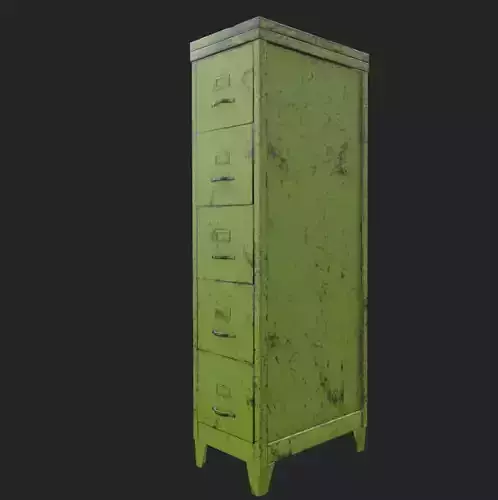 Long Steel Green Cabinet