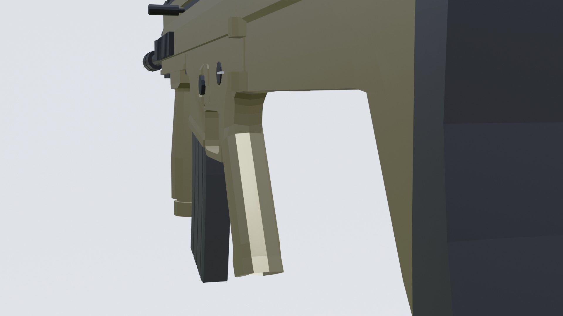 SCAR H low poly automatic rifle Low-poly 3D model_11