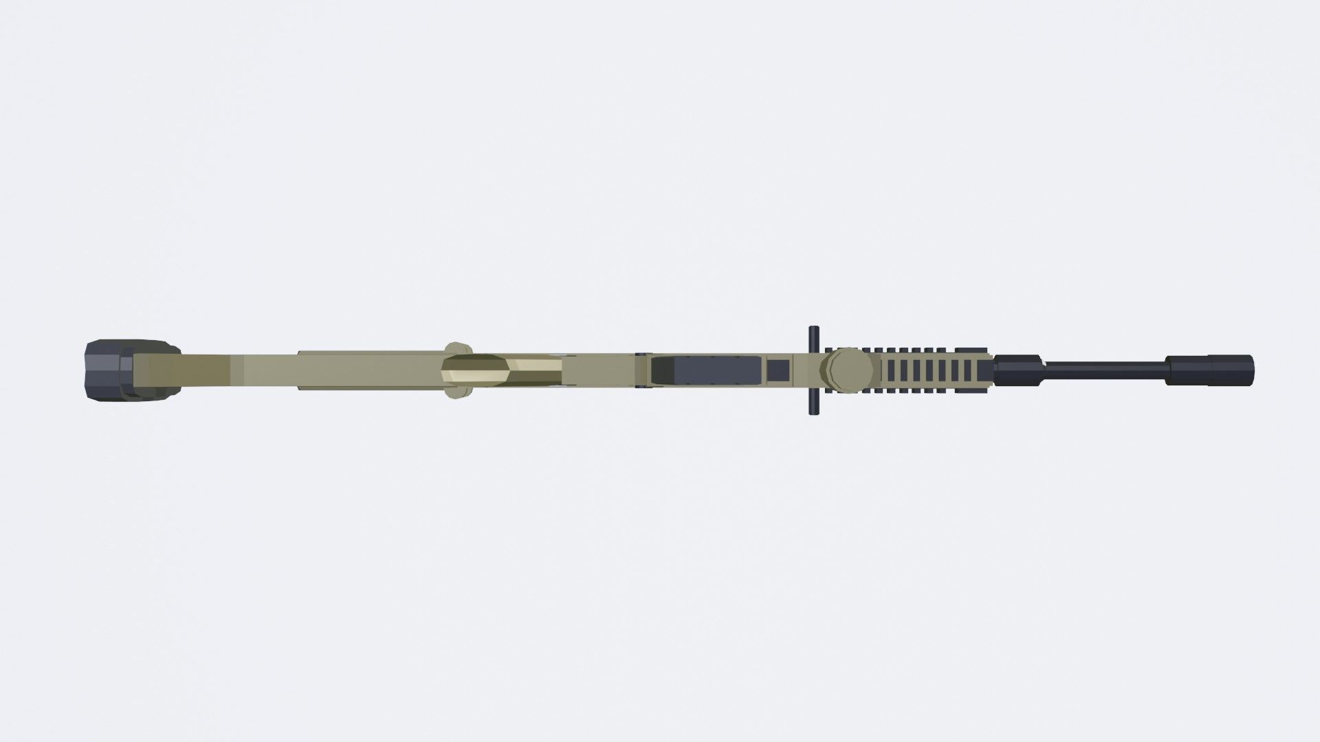 SCAR H low poly automatic rifle Low-poly 3D model_9