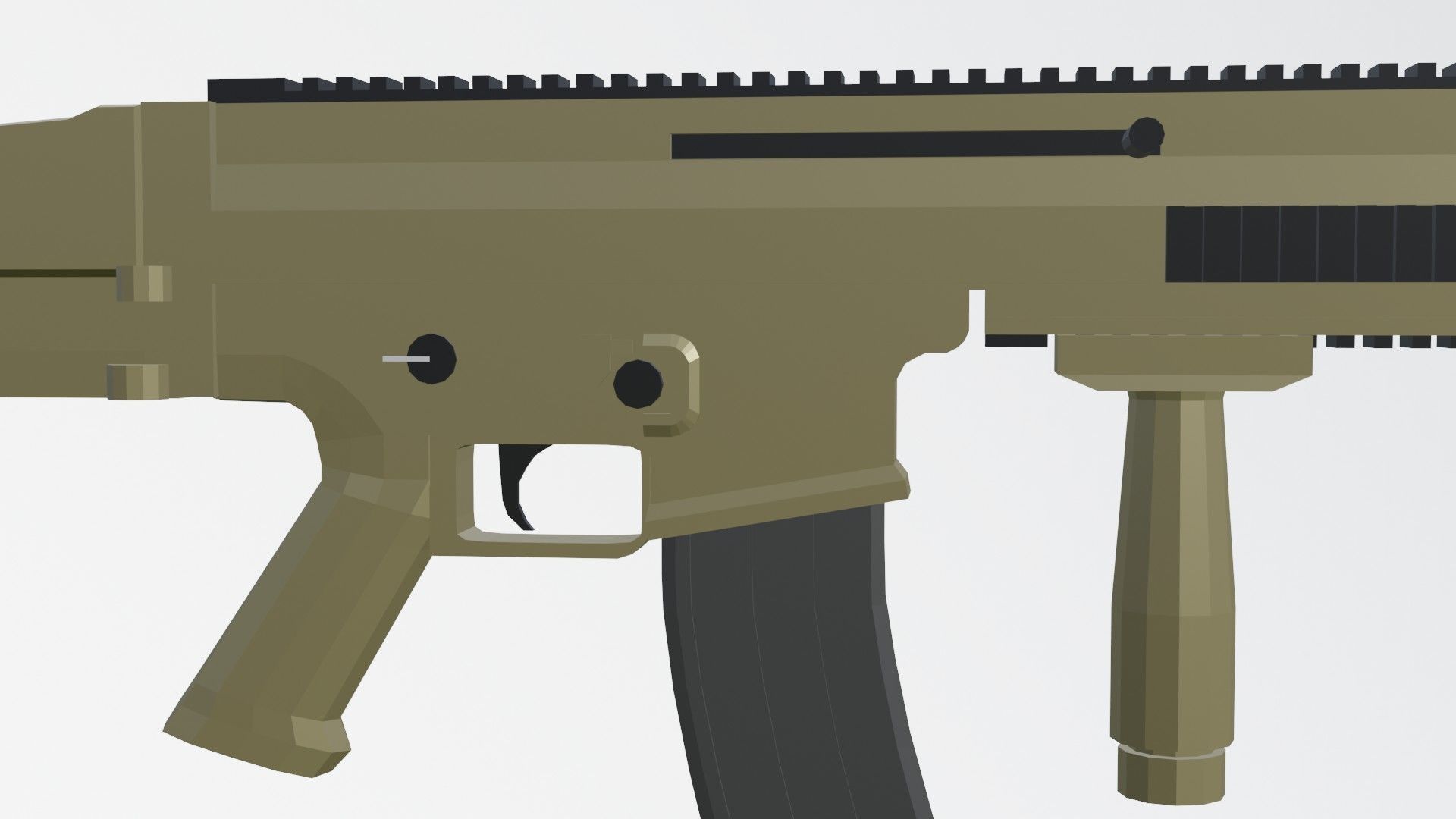 SCAR H low poly automatic rifle Low-poly 3D model_18