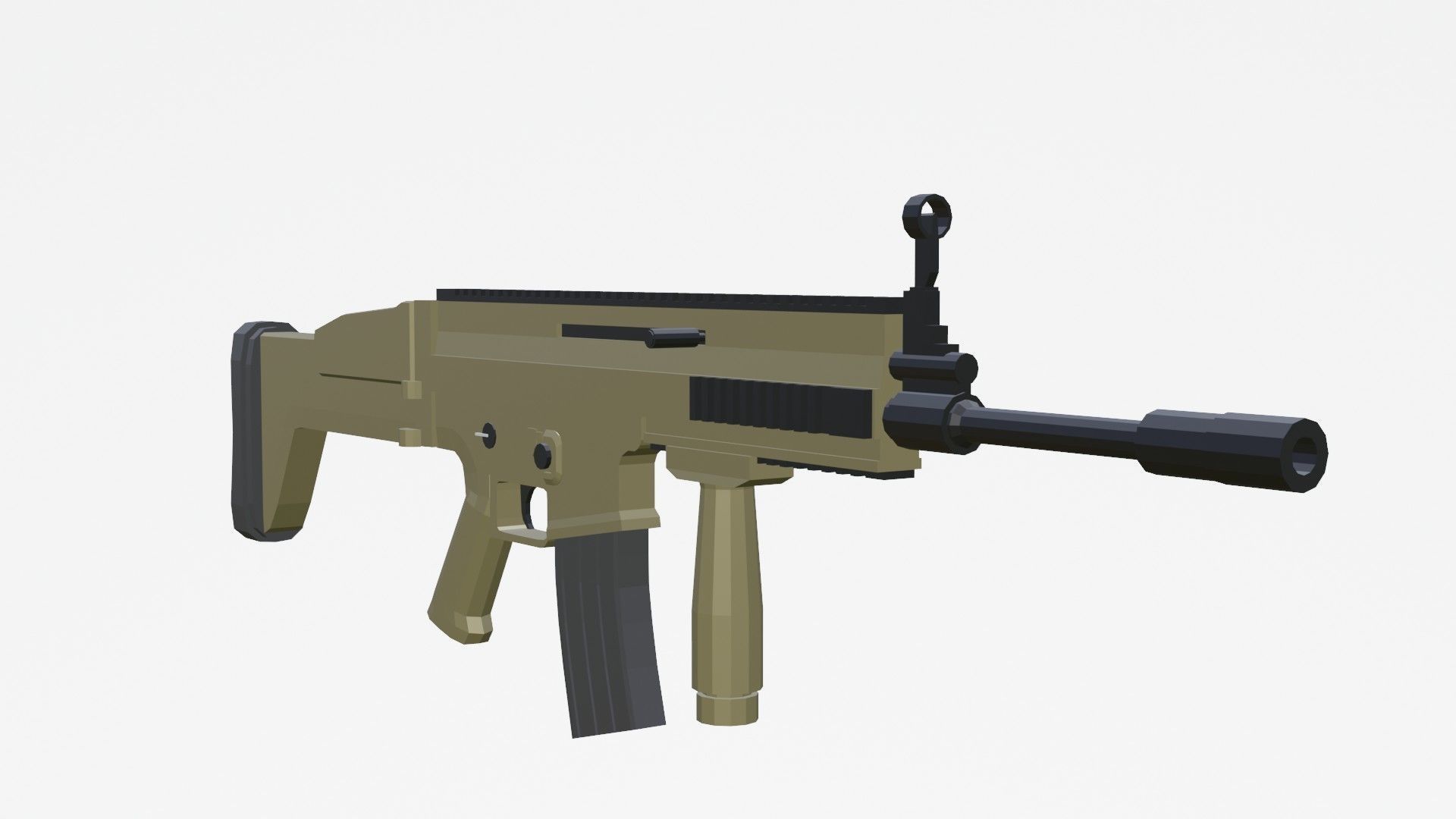 SCAR H low poly automatic rifle Low-poly 3D model_13