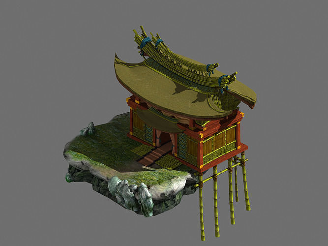 ula island scenes - to build a house on a lake 01 3D model