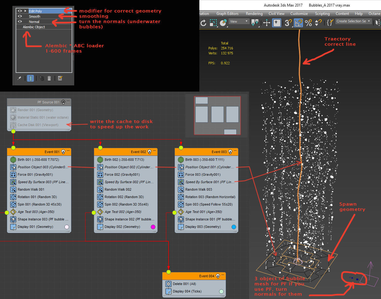 Bubbles A snow falling 3D model_17