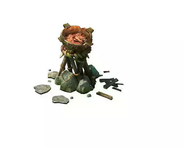 l - prairie scene - Black Wind Village brazier 01