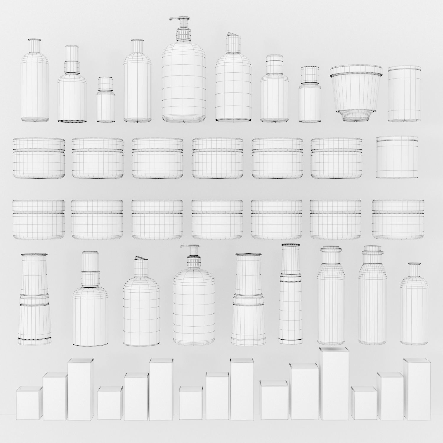 CosmeticsSet1 skin care products arranged 3D model_2