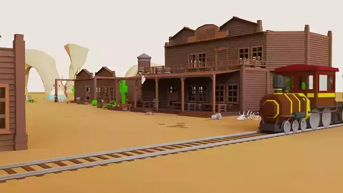 Western Pack - 102 Assets Low-poly 3D model