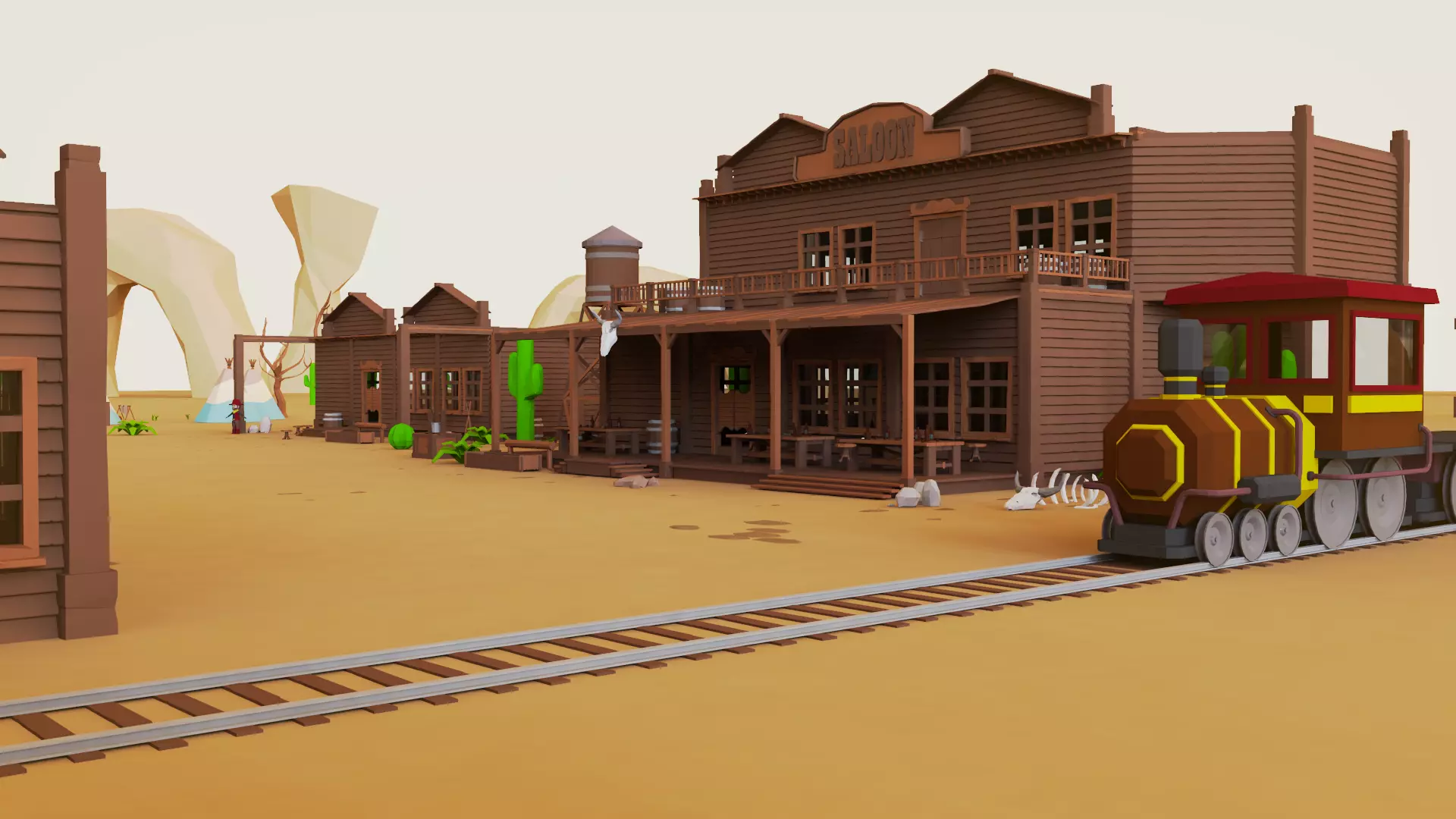 Western Pack - 102 Assets Low-poly 3D model_0