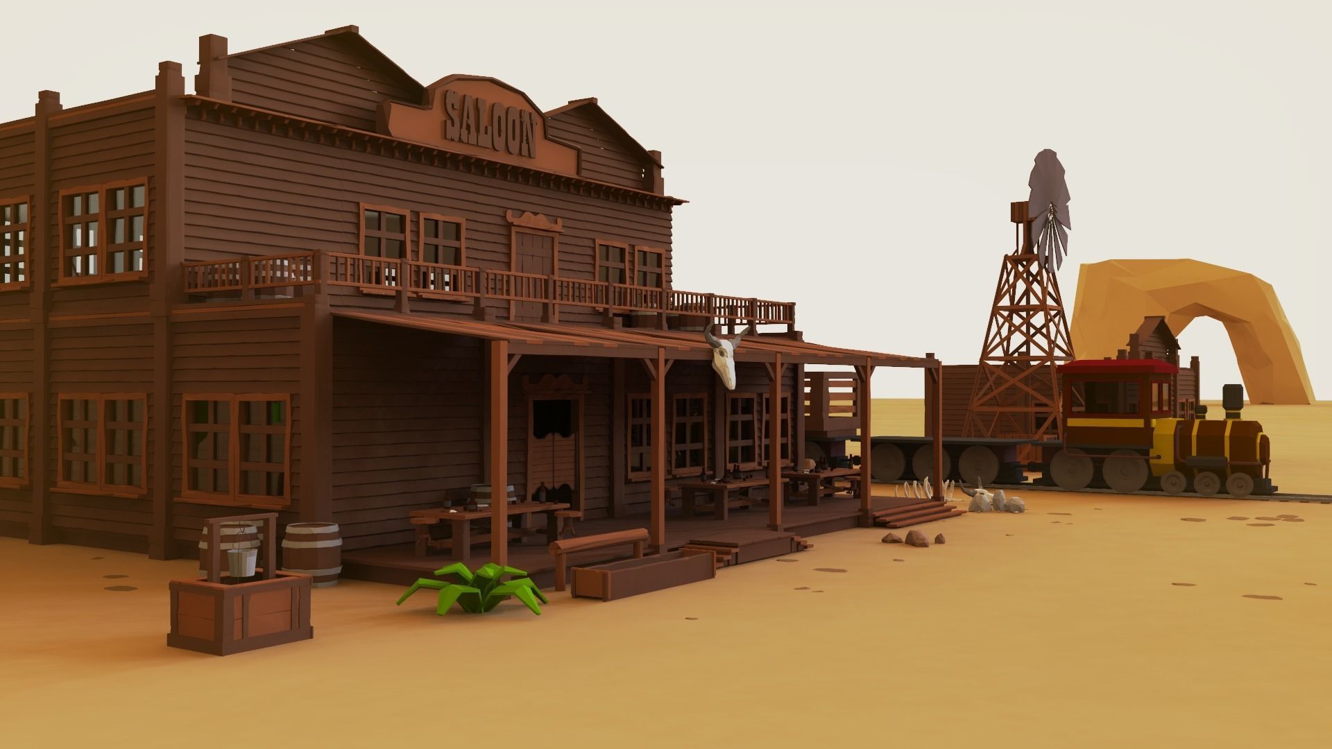 Western Pack - 102 Assets Low-poly 3D model_4