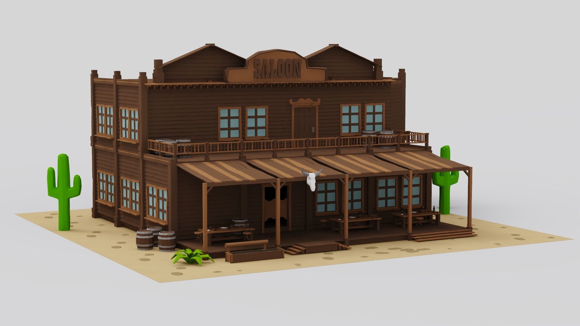 Western Pack - 102 Assets Low-poly 3D model_105