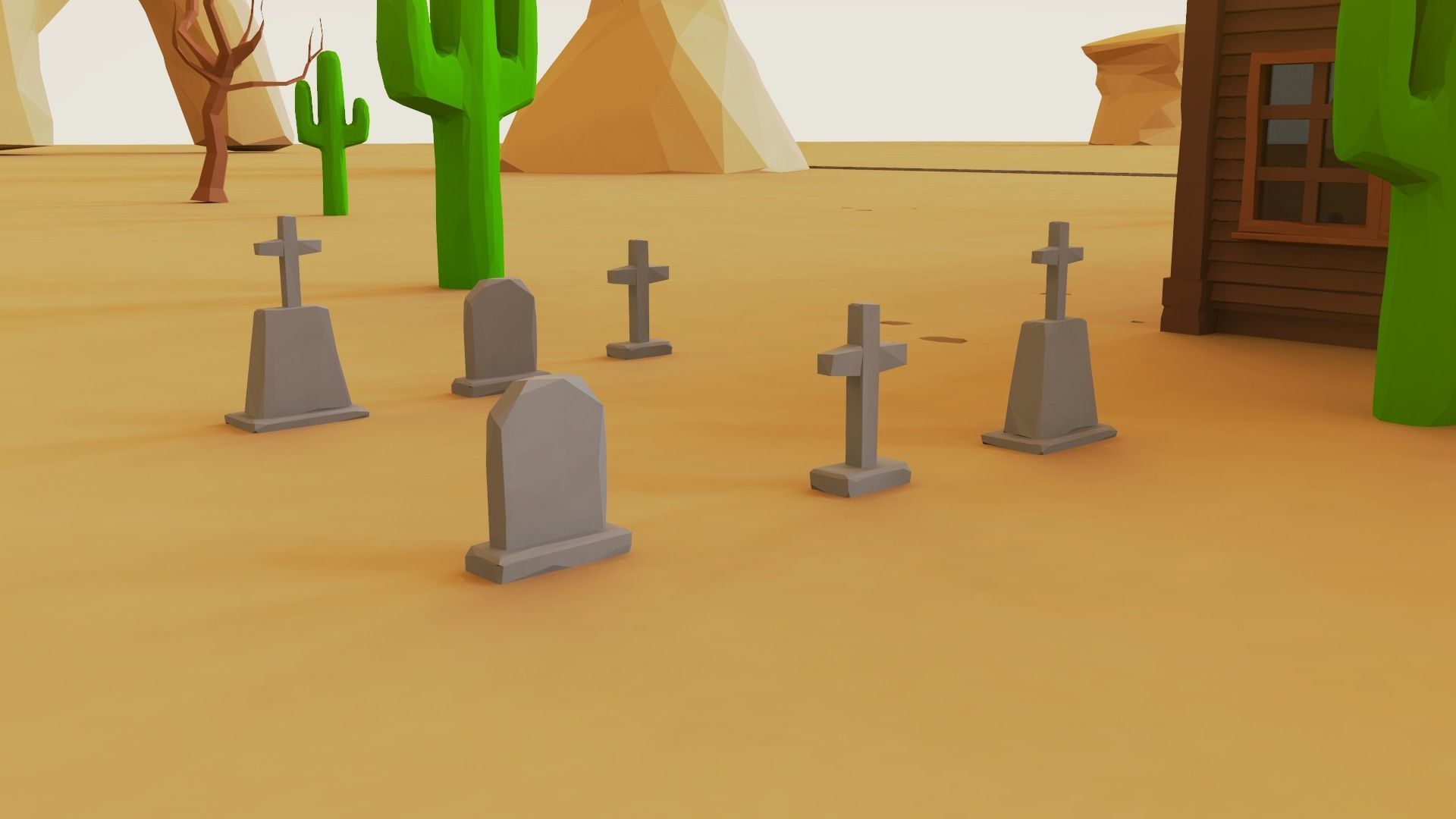 Western Pack - 102 Assets Low-poly 3D model_1