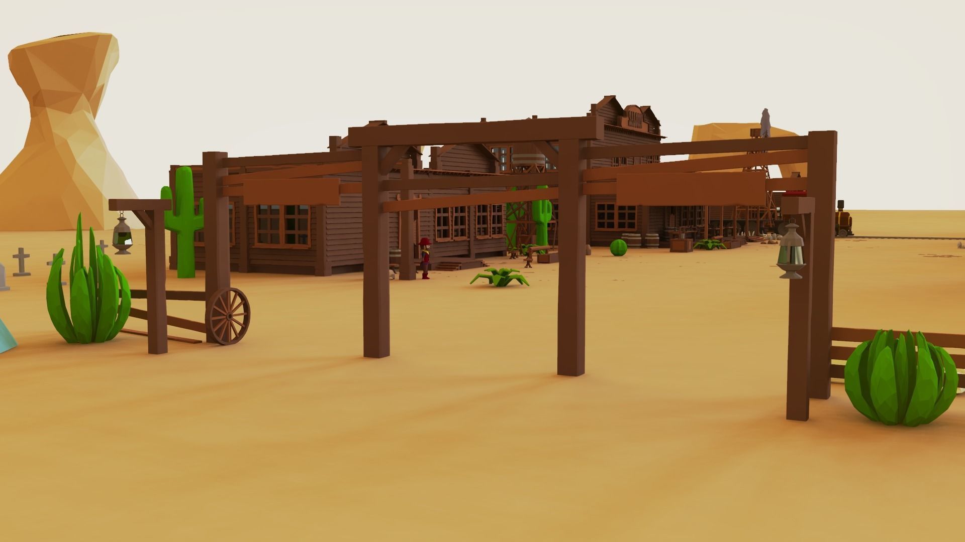 Western Pack - 102 Assets Low-poly 3D model_2