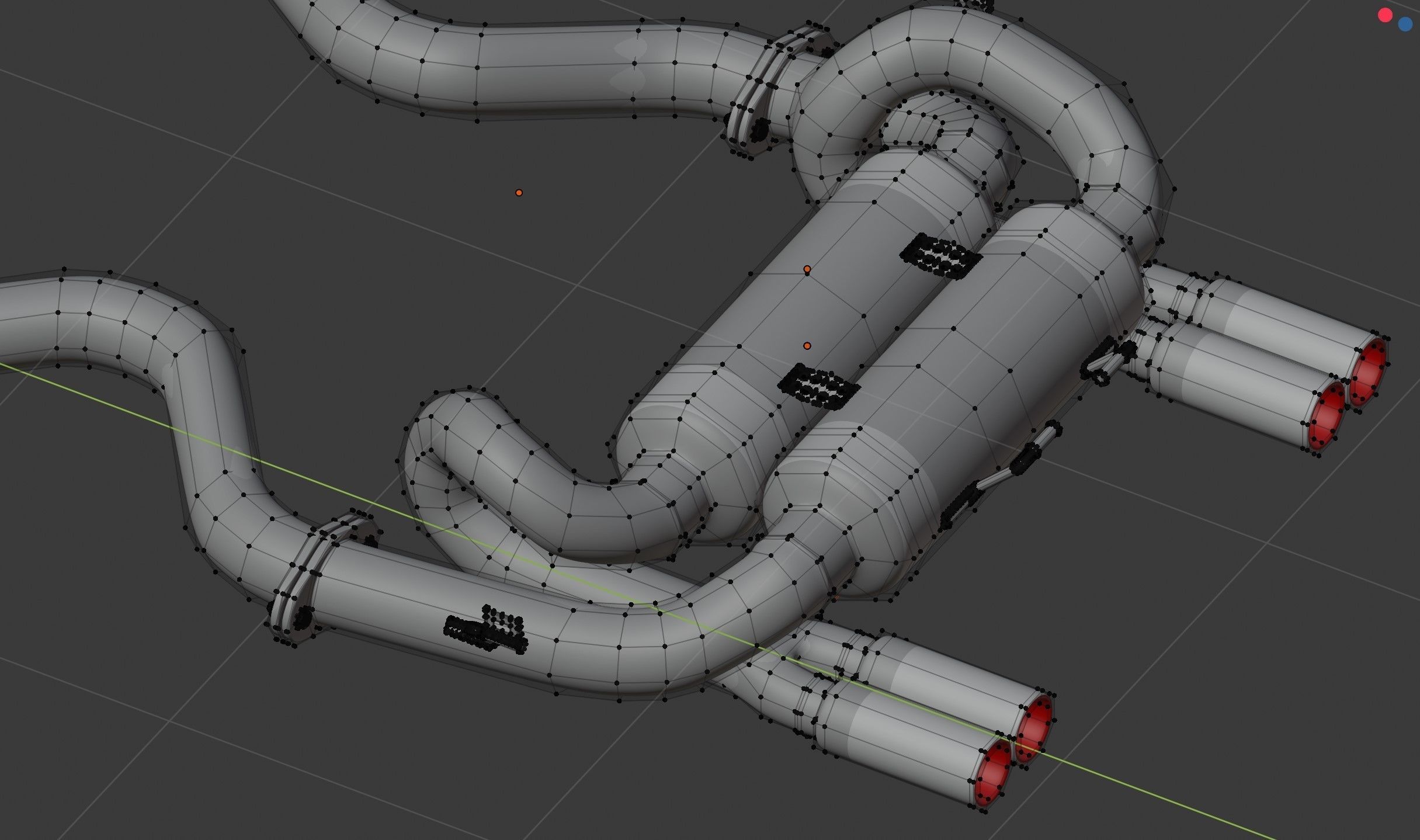 Tuning exhaust system car 3D model_2