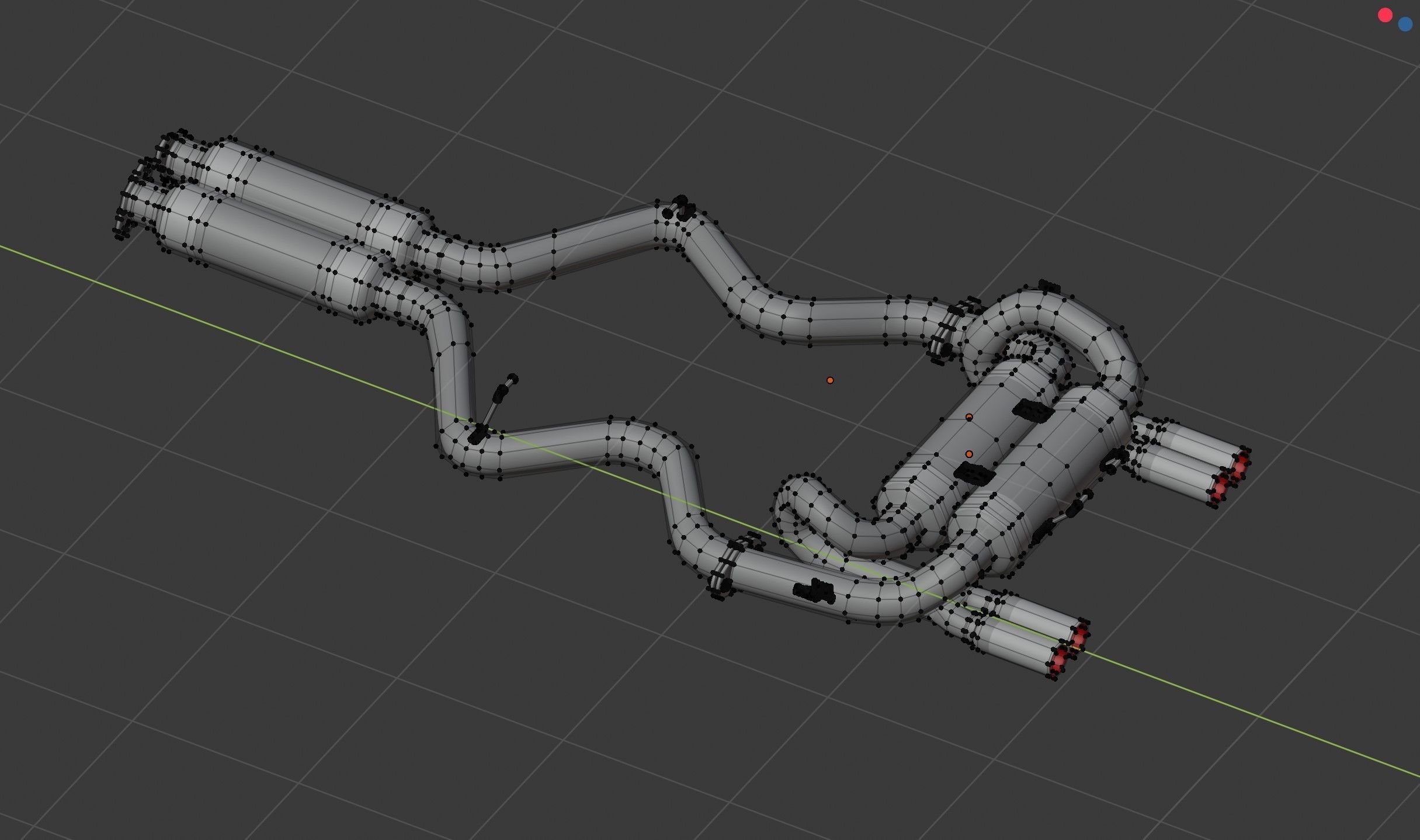 Tuning exhaust system car 3D model_4