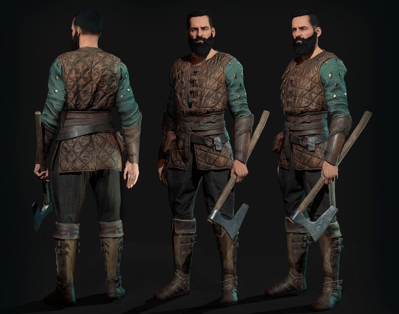 Viking Berserk Low-poly 3D model_4