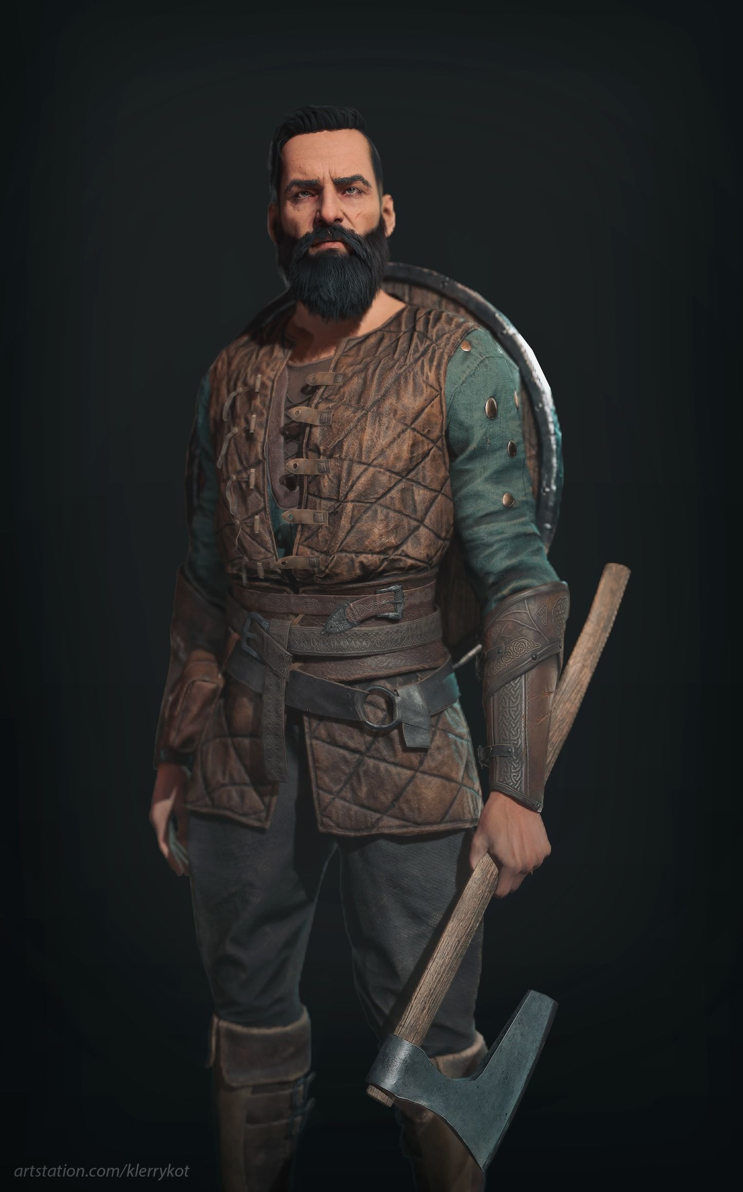 Viking Berserk Low-poly 3D model_8