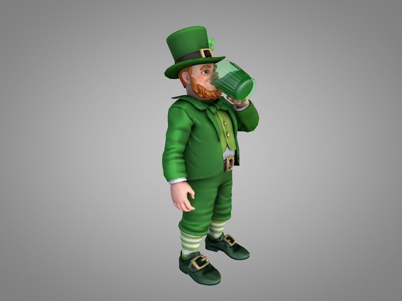 Leprechaun Saint Patrick 3D model_1