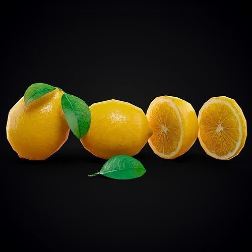 Lemon lemons Low-poly 3D model 7