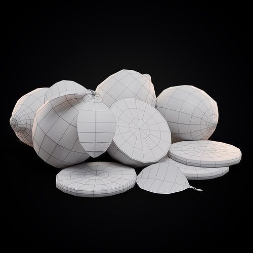 Lemon lemons Low-poly 3D model 4